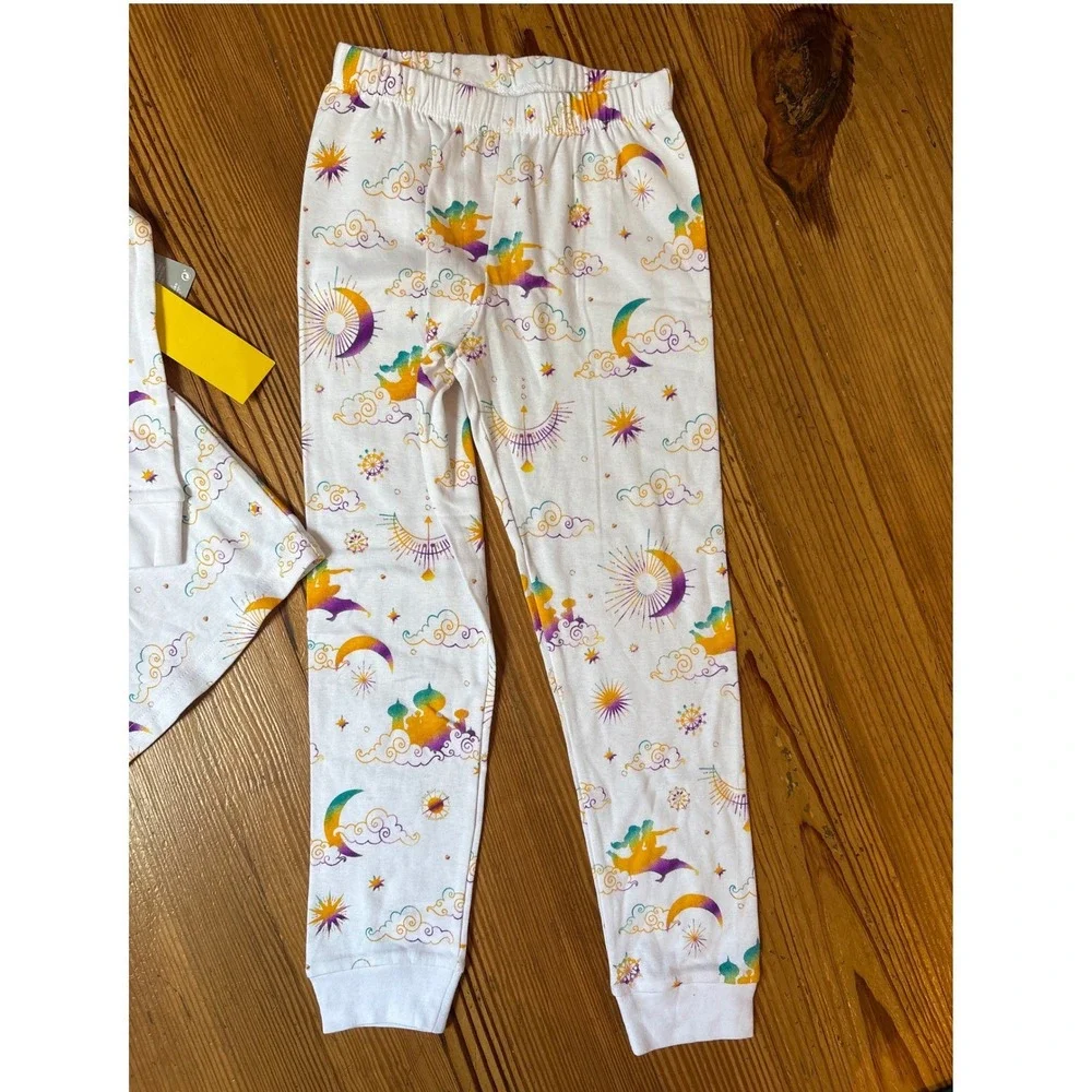 Disney Jasmine Aladdin Pajama Set Girls White Celestial Jasmine NWT SIZE 7